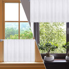 BANJlLl 2 Pack Extendable Net Curtain Rods (30-50cm) with 4 Sticky Hooks - No Drill Tension Rod for Windows.Bathroom, Rental Homes Strong Adhesive, White Lightweight Poles