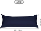 Soft Brushed Microfiber Body Pillow Cover with Zipper Closure, Bolster Pillow Cases Long Pillow Cases for Body Pillow Navy 20"x60" (5ft)