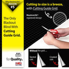 Ultimate 100% Blackout Blind | Fits Any Size/Shape Window | Unique Cutting Guide Easier Cut-to-Size | Super Strong Suction Cups | Heat & Cold Resistant Hook & Loop | No Drill Stick On