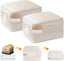Space-Saving Compression Storage Bags - 2 Pack Foldable Duvet Storage Organisers Large Compression Packing Cubes with Clear Window for Moving, Dorm, Down Jackets, Clothes, Bedding (Beige)