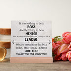 Boss Gifts Desk Decor - Best Boss Mentor Leader Gift From Employee Coworkers, Team Leader Gifts for Christmas Birthday Retirement, Thank You Gifts Plaque with Wooden Stand