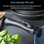 Freedom T800201 7 Piece Cookware Set with Ceramic Coating, Stackable Design and Detachable Handle, Graphite, Aluminium, Black