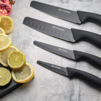 Assure 3.5” Paring Knife Stainless Steel Blade with Squared Tip for Safety, Soft Grip Handle, Non-Stick Coating, Rust-Resistant, Ideal for Cutting Fruit & Vegetables