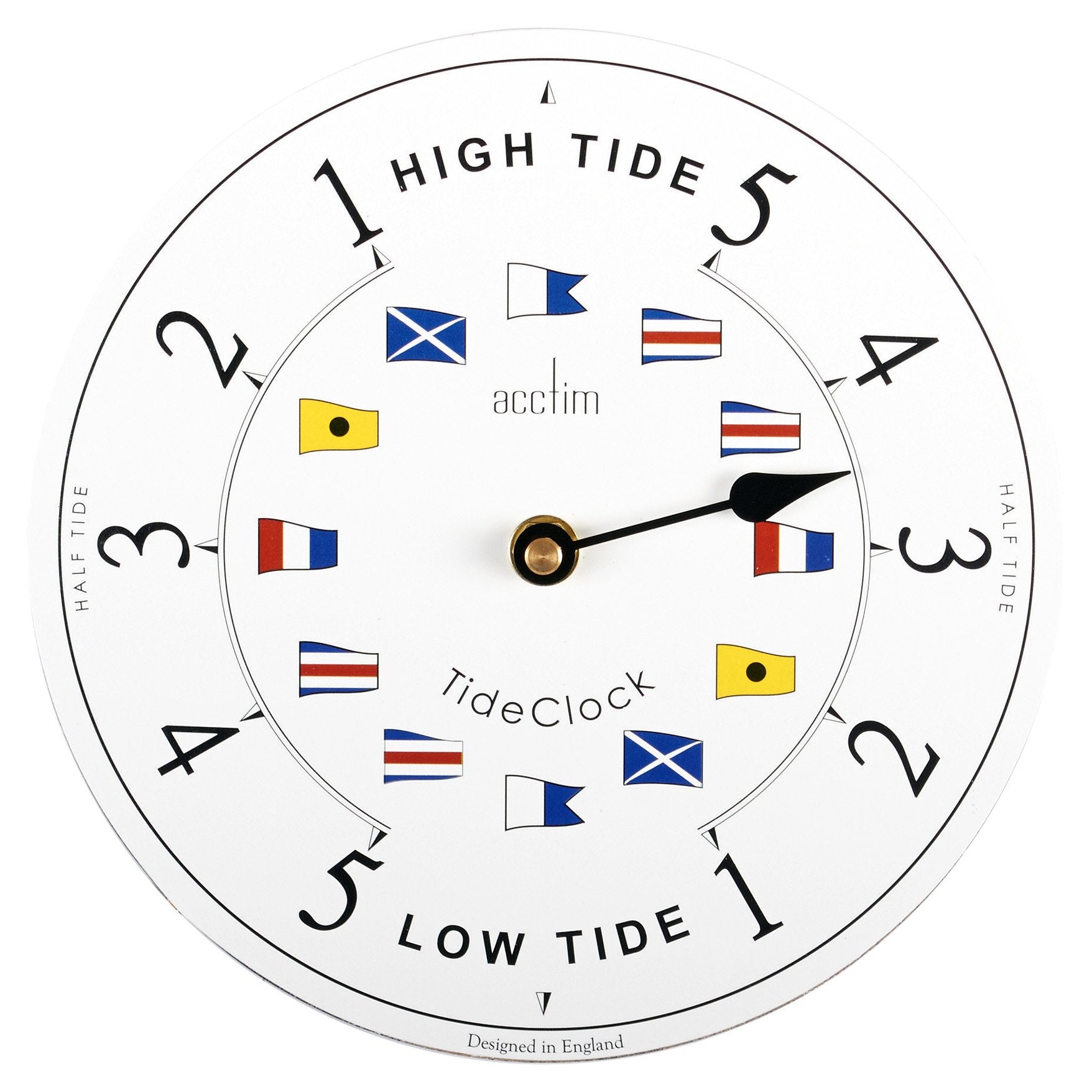 Ryde Tidal Wall Clock High & Low Tide White 20cm