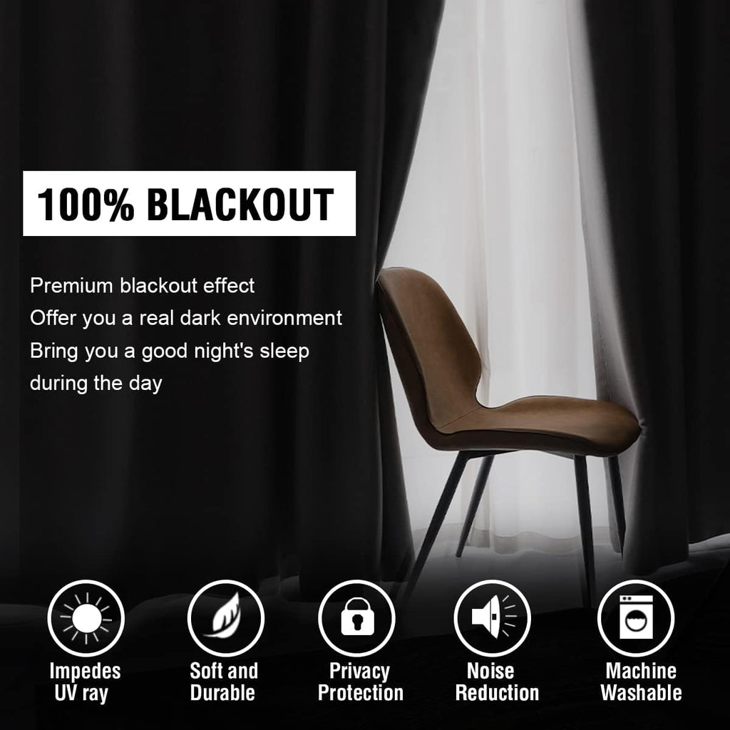 100% Blackout Curtains for Bedroom Thermal Insulated Curtains & Drapes Blackout Curtains Pencil Pleat Curtains for Living Room with Black Liner 2 Panels, 66 x 72 Inch, Light Sage