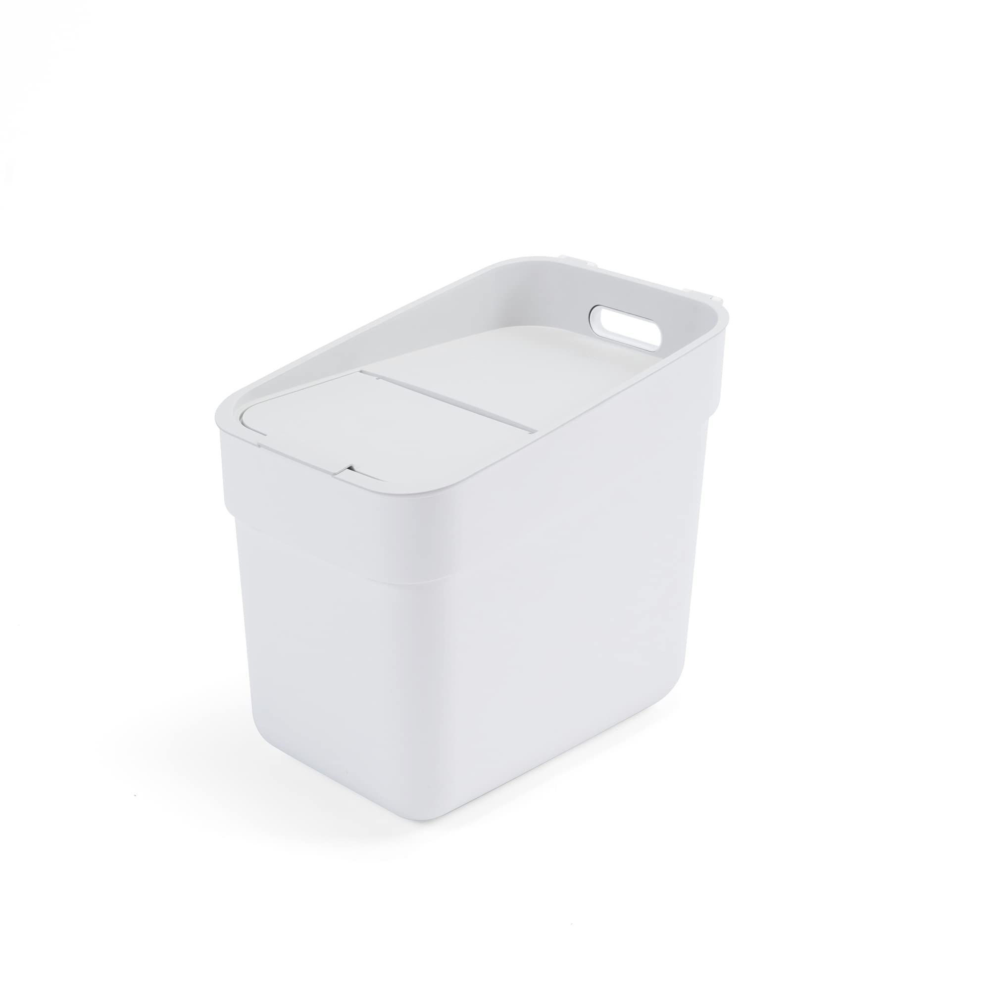 Ready to Collect 100% Recycled 20L Kitchen Accessories Recycling Lift Top Bin White Light Grey Lid