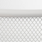Wastebasket, Wastepaper, Office & Home, Round, Wire Mesh, Paper Bin, Metal, H x D: 24 x 23 cm, White, Steel