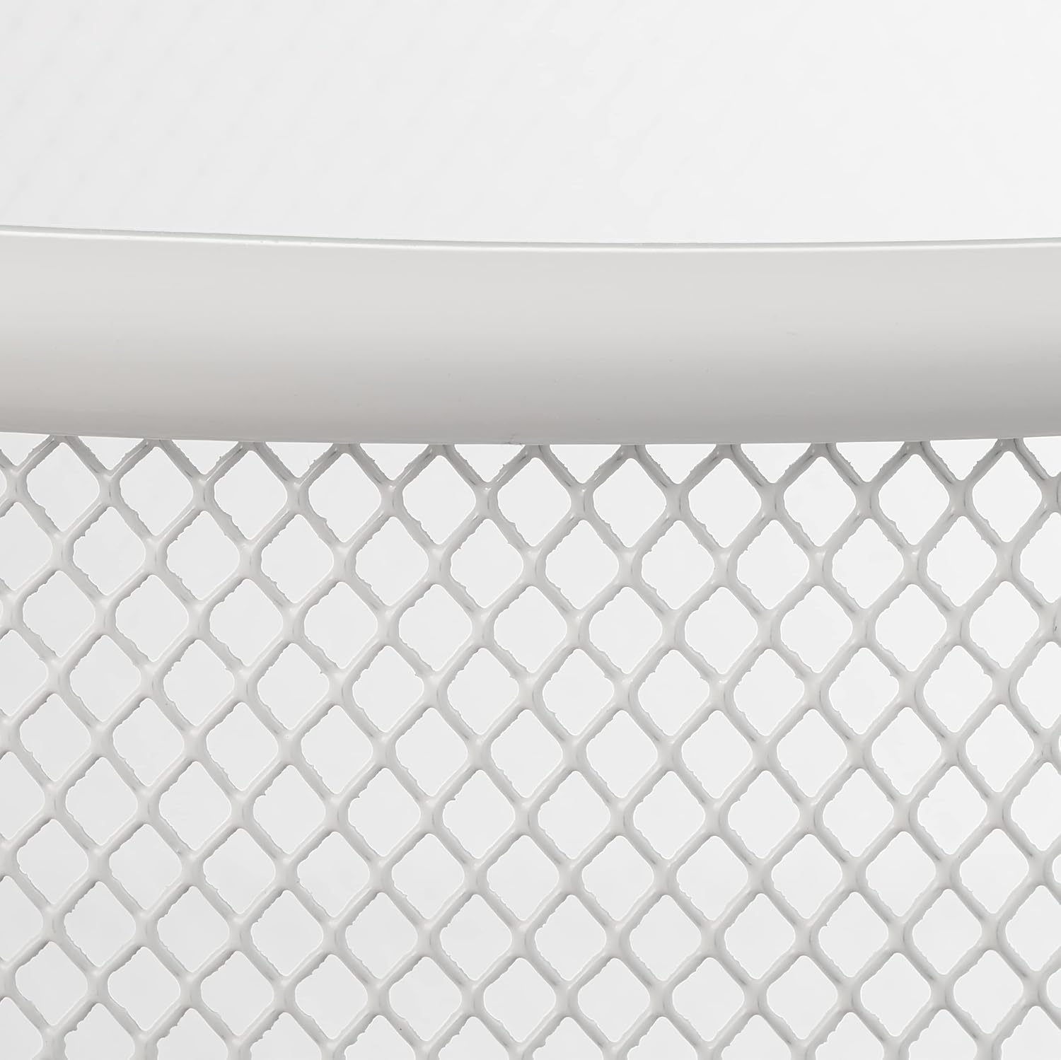 Wastebasket, Wastepaper, Office & Home, Round, Wire Mesh, Paper Bin, Metal, H x D: 24 x 23 cm, White, Steel
