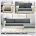 Stretch Sofa Seat Cushion Cover, Fitted Sofa Cushion Slipcovers, Couch Cushion Covers, Replacement for Individual Cushion Furniture Protector (Large 1 Seater, Light Gray)