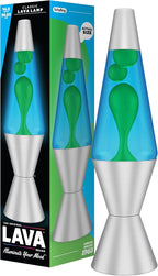 Lamp 2124, Green Wax, Blue Liquid, Silver Base and Cap, Original 14.5 inch LAVA® Motion Lamp to Illuminate Your Mood