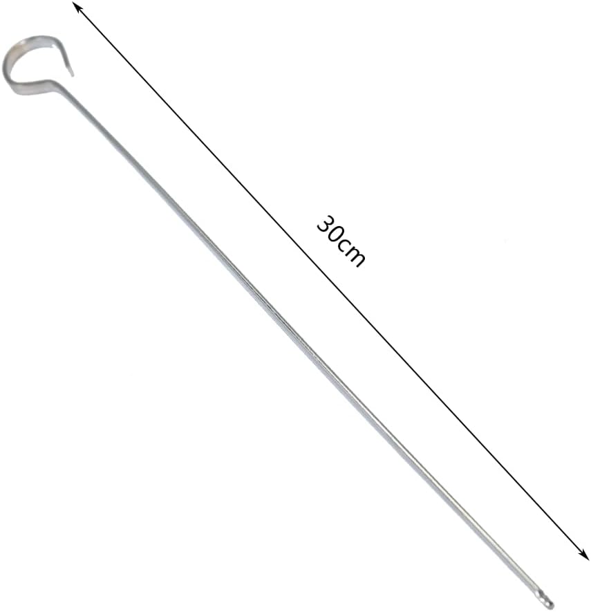Ram© 1B09W9YRSNQ2 X Kebab Skewers, Set of 12 Stainless Steel BBQ Grilling Skewers Flat Reusable Metal Skewer Sticks for BBQ, Cocktail, Shish Kabob, Party Essentials, 30cm