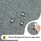 AooHome Tablecloth Round Φ120cm Grey, Wipe Clean Tablecloths Washable Polyester Faux Linen Tablecloth Water-repellent with Lotus-effect, Durable Scratch Resistant for Dining room, Balcony, Garden