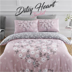 Premium Heart Duvet Cover Single Pink, Soft Printed Bedding Sets, Warm & Cosy Quilt Covers, 705864