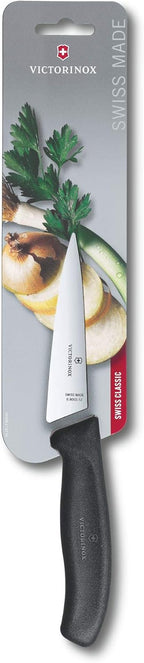 Swiss Classic, Carving Knife, Extra Sharp Blade, Straight Edge, 12 cm, Stainless Steel, Black