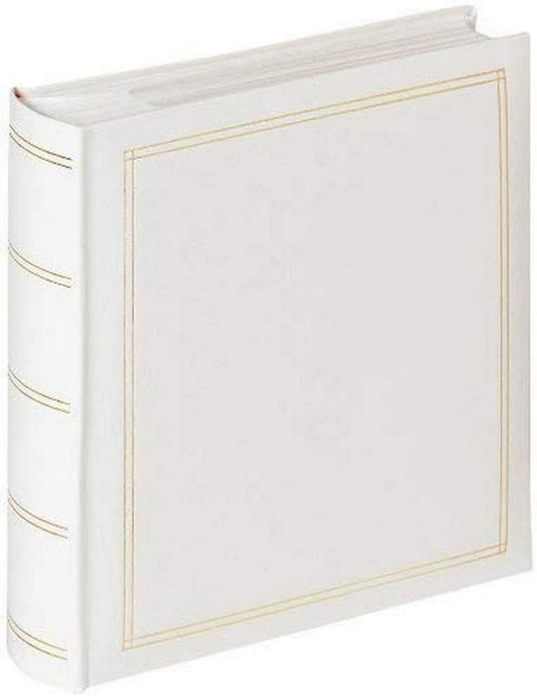 Photo Album White 200 Photos 10 x 15 cm Memo Slip-in Album Imitation Leather with Embossing, Monza ME-138-W