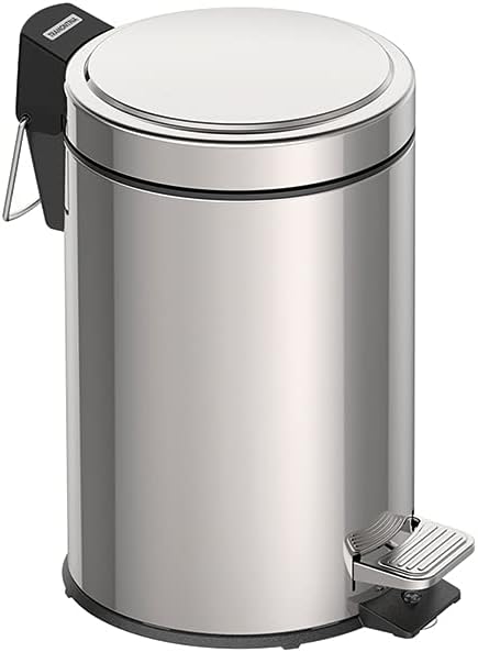 3L Pedal Bin – Stainless Steel Bathroom Bin with Lid, 17 cm Diameter x 27 cm Height, 94538103