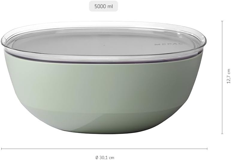 Serving Bowl with lid Silueta - Dishwasher & Microwave Resistant - Salad Bowl - Tapas Bowls - Tableware - 5000 ml - Nordic White