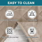 Sofa Cover 100% Waterproof Sofa Cover 3 seater Sofa Slipcovers Triple Non-Slip Couch Covers 3 Seater Washable Sofa Protector with Elastic Strap for Kids/Pets (Sofa 70", Khaki)