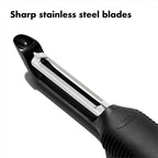 Good Grips Swivel Peeler – Twin Stainless Steel Blades for Apples, Potatoes & More – Built-in Potato Eyer – Non-Slip Handle – Dishwasher Safe Peeler for Tough-Skinned Fruit & Vegetables