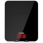 201 Digital Kitchen Scales with Tempered Glass Platform (Batteries included), Electronic Weighing Food Scale with Backlit LCD, Multifunction for Office School Home Baking Cooking, 5kg/11lb