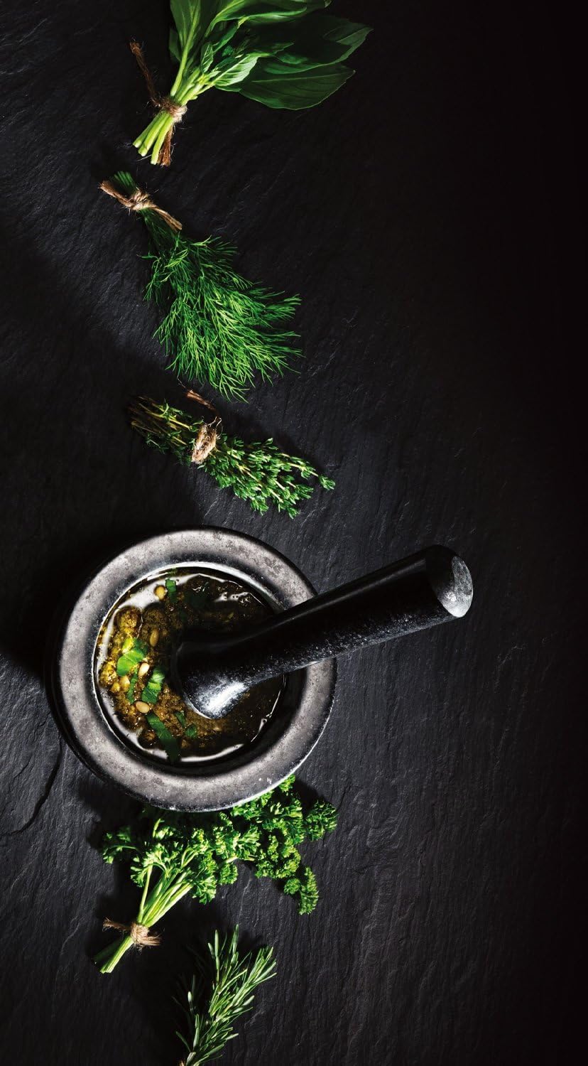 Worcester Black Pestle & Mortar Set, Granite, Spice Grinder/Herb Grinder, 140mm, Small Pestle and Mortar Set, 2 Year Guarantee