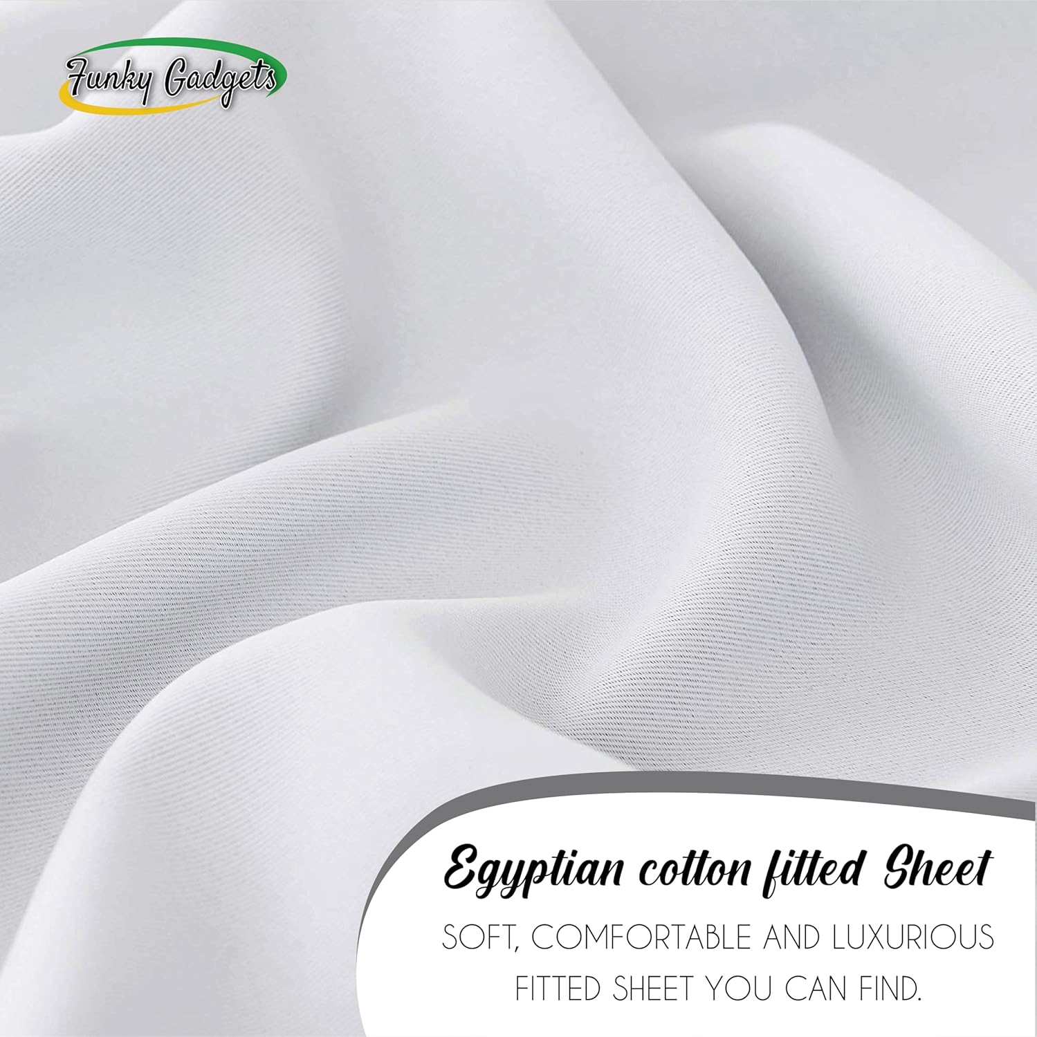 Deep Fitted Sheet King Size White 300 Thread Count 100% Egyptian Cotton King-Size Fitted Sheets 12inch/30cm Deep Fitted Sheets Kingsize Shrinkage Fade Resistant Bed Sheets No Pillowcase