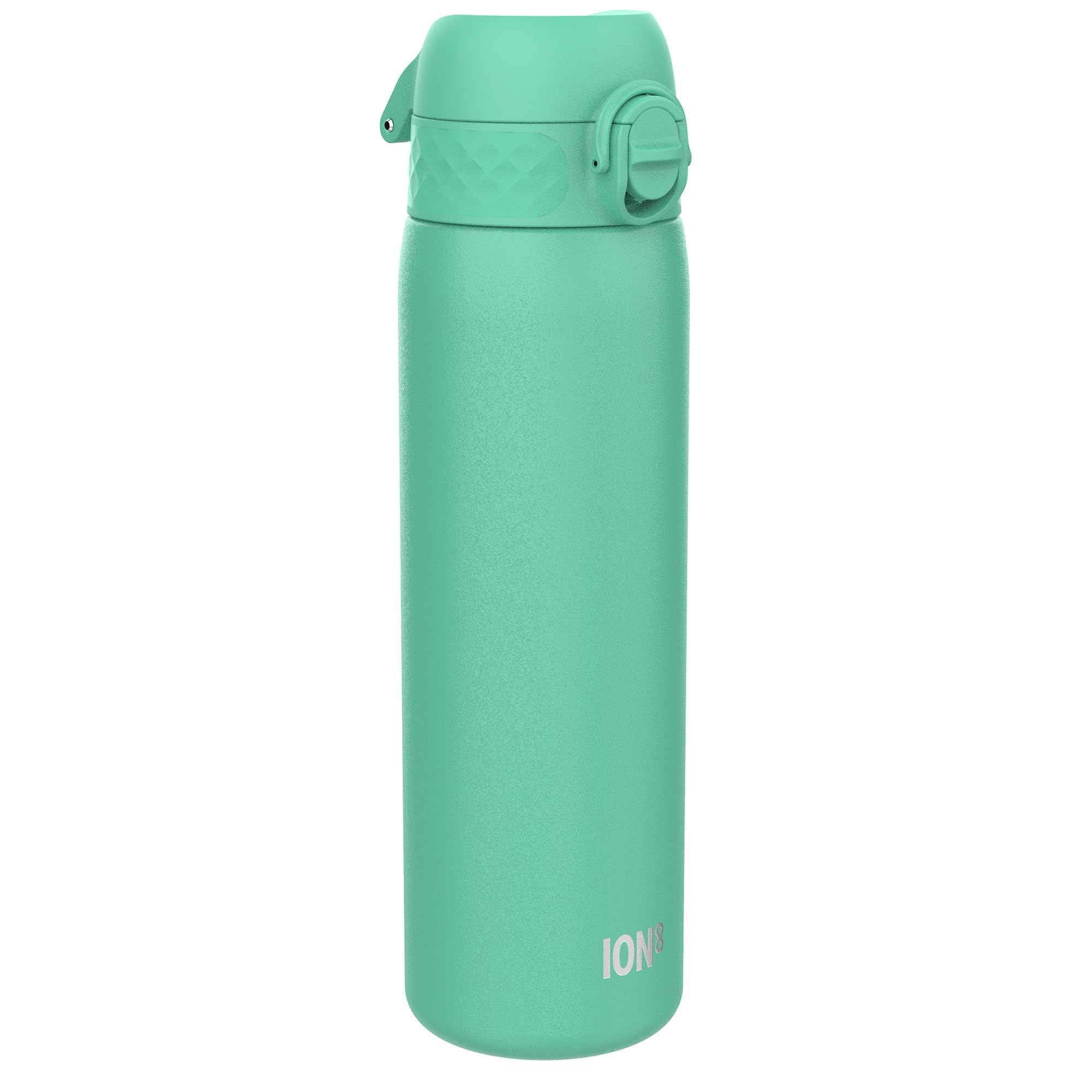 Lightweight Steel Water Bottle, 600 ml/20 oz, Non-Insulated, Leak Proof, Easy to Open, Secure Lock, Dishwasher Safe, Flip Cover, Fits Cup Holders, Carry Handle, Metal Water Bottle, Teal Green Main image
