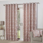 Emma Barclay Butterfly Meadow - Lined Eyelet Jacquard Curtains in Blush Pink - Width 66 x Drop 90" (168 x 228cm)