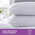 Deep Sleep Pillows 2 Pack - Soft Support Pillows Comfortable Bed Pillow Designed for Front and Stomach Sleepers - Hypoallergenic and Machine Washable - Pack of 2
