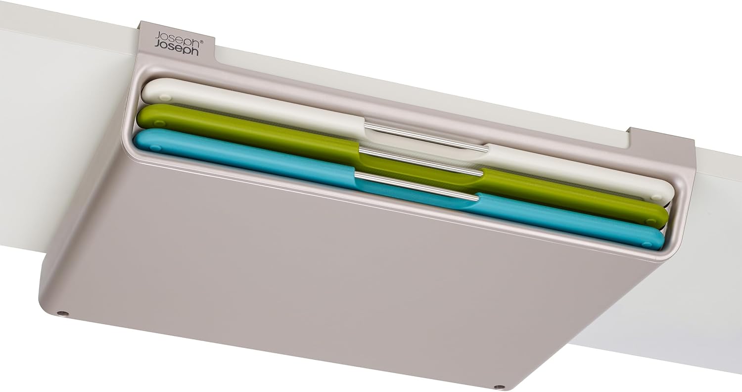 Folio Slim 3-Piece Under Shelf, Space saving Chopping Board Set, Multicolour