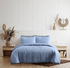 Sleepdown 100% Pure Cotton Plain Dye Duvet Cover Quilt Pillow Cases Bedding Set Soft Easy Care - Super King (220cm x 260cm)- color may vary