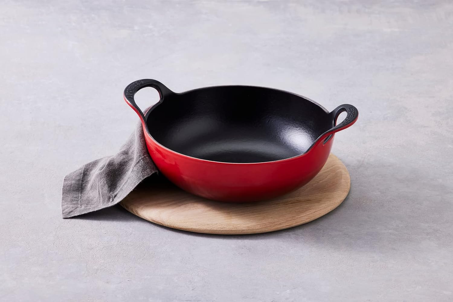 Enamelled Cast Iron Balti Dish, 24 cm, Cerise, 20142240600460