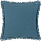 Gracie Velvet Fringed Cushion Cover, 45 x 45 cm (Pack of 1), Ink Blue