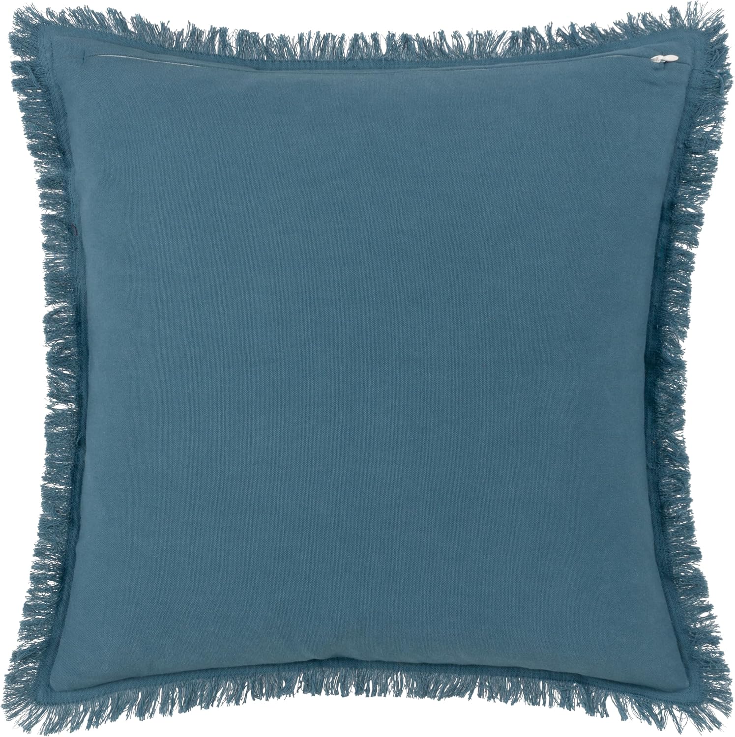 Gracie Velvet Fringed Cushion Cover, 45 x 45 cm (Pack of 1), Ink Blue