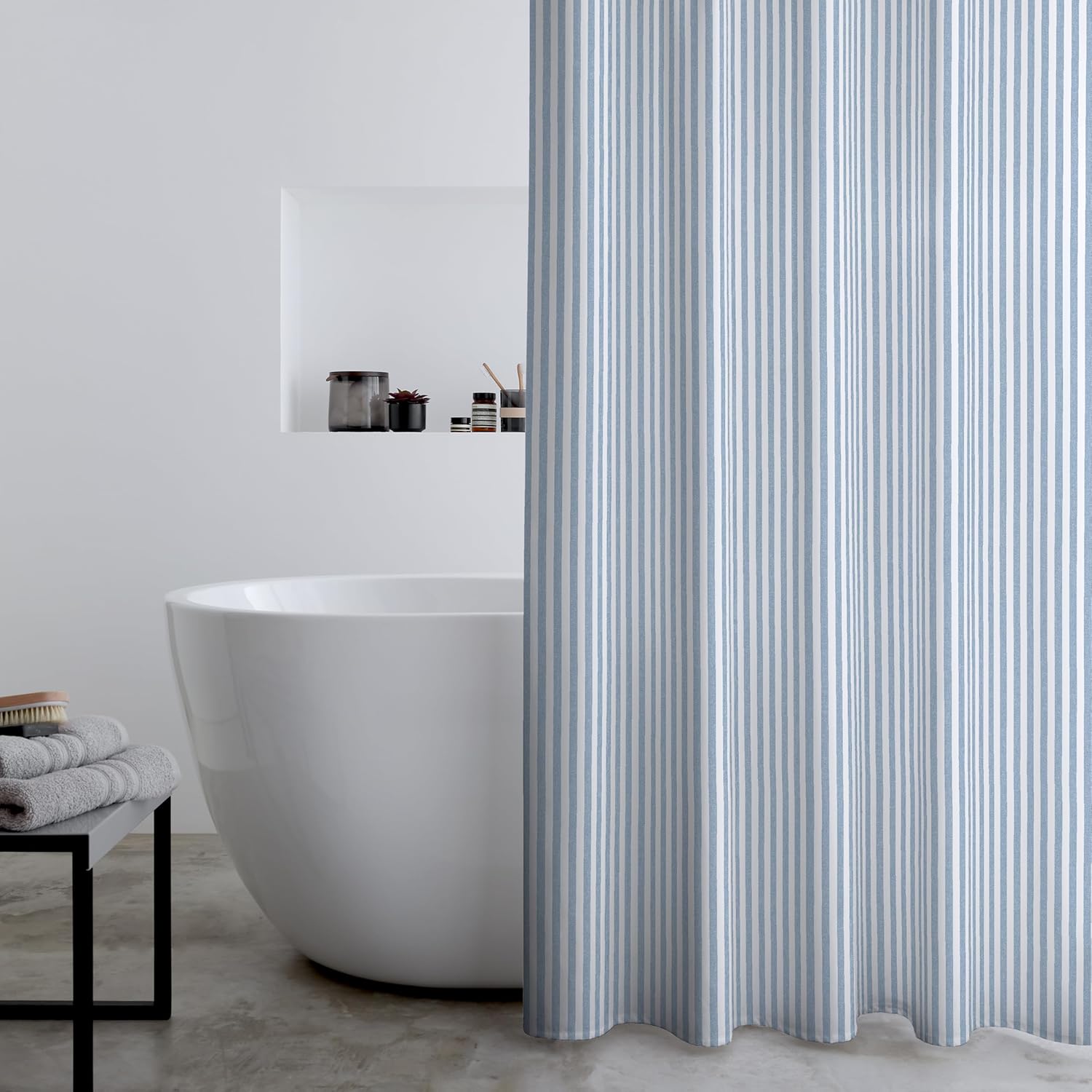 Timeless Stripe Shower Curtain, 180x180 cm, Blue Secondary image