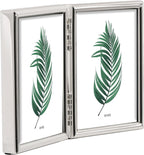 Framing Tarnish Resistant Silver Plated Picture Frame - Thin Edge Double Frame Design for Two Photos 2.5x3.5 Inch (6.5 x 9cm)