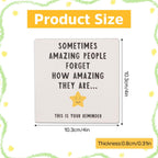 Thank You Coasters Beer Mats Amazing People Thank You Gift, Coffee Mat for Colleagues Friend Teacher Gifts, Thank You Gifts for Women Men Christmas Small Gifts Congratulations Ceramic Surface Coaster