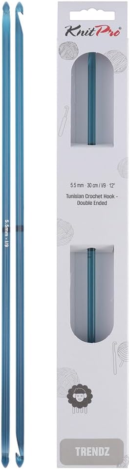 Knit Pro KP51422 5.50 mm Double Ended Traditional Tunisian Crochet Hook, Multi-Colour