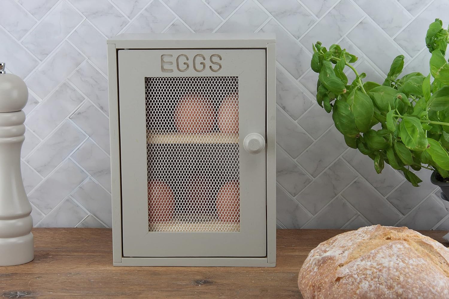 APOLLO THE HOUSEWARES BRAND 4936 Egg cabinet GREY, Wood, 12 x 18 x 25 cm