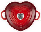Enamelled Cast Iron Heart Casserole with Heart Shaped Knob, 20 cm, Cerise, 21401200602455