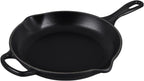 Signature Enamelled Cast Iron Skillet Frying Pan with Helper Handle and Two Pouring Lips, 23 cm, Matte Black, 20182230000422