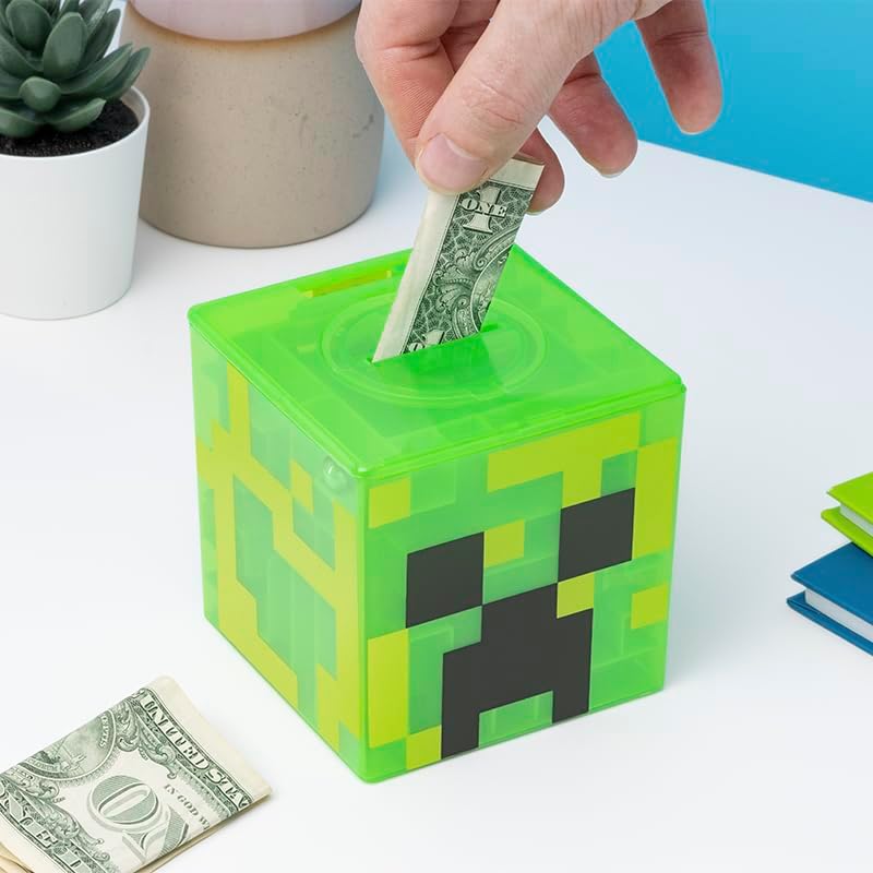 Minecraft Creeper Maze Safe - Officially Licensed Piggy Bank, Complete The Maze to Unlock Money, Collectible Includes with Decorative Stickers, Gift for Gamers | Paladone Secondary image