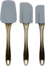 Rectangular Silicone Spatulas, 3 Piece Set (small, medium and large), Gray