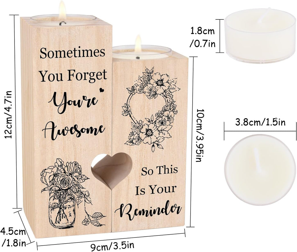 Friendship Gifts for Women, Best Friend Birthday Candlestick Holders - Inspirational Gifts for Friend, Colleagues, Sister, Bestie