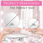 20X & 15X Magnifying Mirror Combo Set with 3 Stick On Suction Cups For Makeup and Tweezing Eyebrows - Compact Handheld Design & Travel Ready - Extremely Strong X20 Zoom - 15cm & Small 10cm Diameter