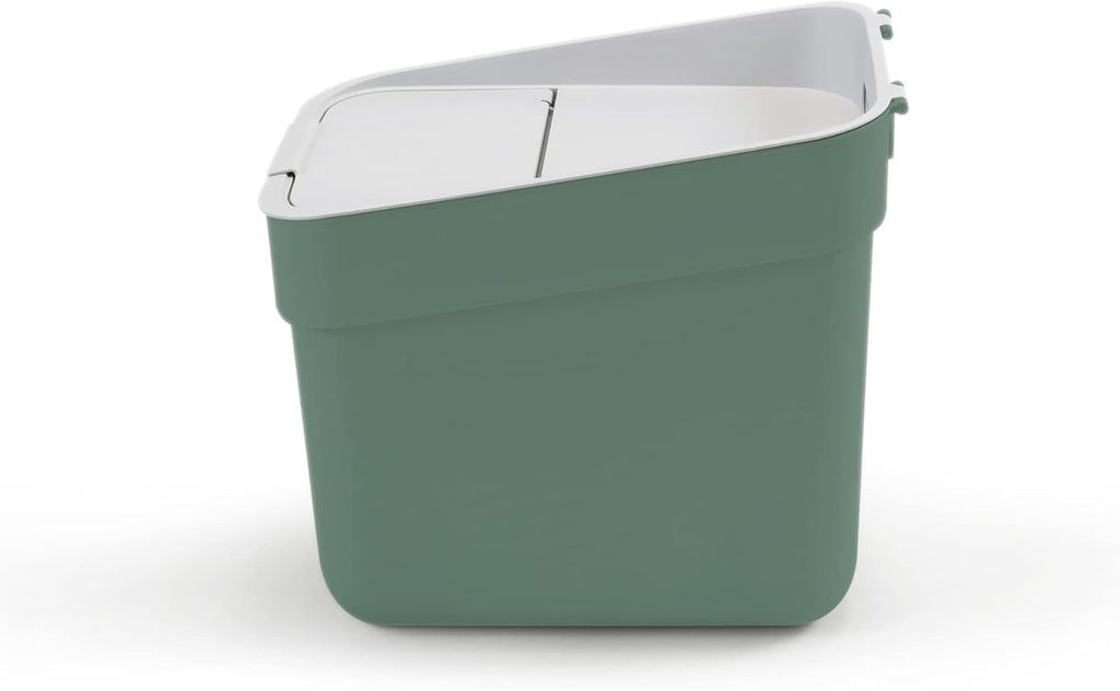 Curver Ready to Collect 100% Recycled 20L Kitchen Accessories Recycling Lift Top Bin Green with Light Grey Lid