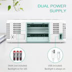 Digital Alarm Clock, 5.8 Inches LED Bedside Clock for Kids Bedrooms with 4 Dimmable Brightness, 3 Adjustable Volume, Snooze (1.5m USB Cable Included)