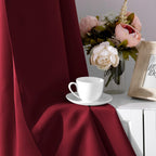 Burgundy Red Blackout Curtains 2 Panels 52 X 45 Inch Drop Room Darkening Eyelet Curtains for Bedroom, Thermal Insulated Light Blocking Window Drapes