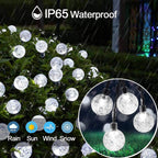 Solar Garden Lights Outdoor Waterproof, 100LED 12M/39Ft Solar Fairy Lights, Crystal Ball Lights with 8 Modes, Decorative Lighting for Home, Yard,Patio, Party, Wedding,Christmas (Cool White)