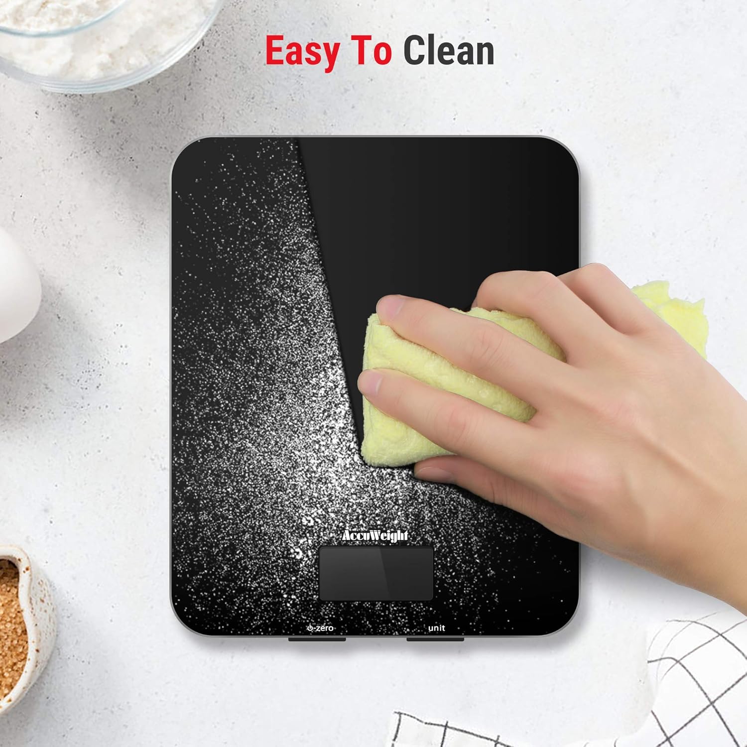 201 Digital Kitchen Scales with Tempered Glass Platform (Batteries included), Electronic Weighing Food Scale with Backlit LCD, Multifunction for Office School Home Baking Cooking, 5kg/11lb